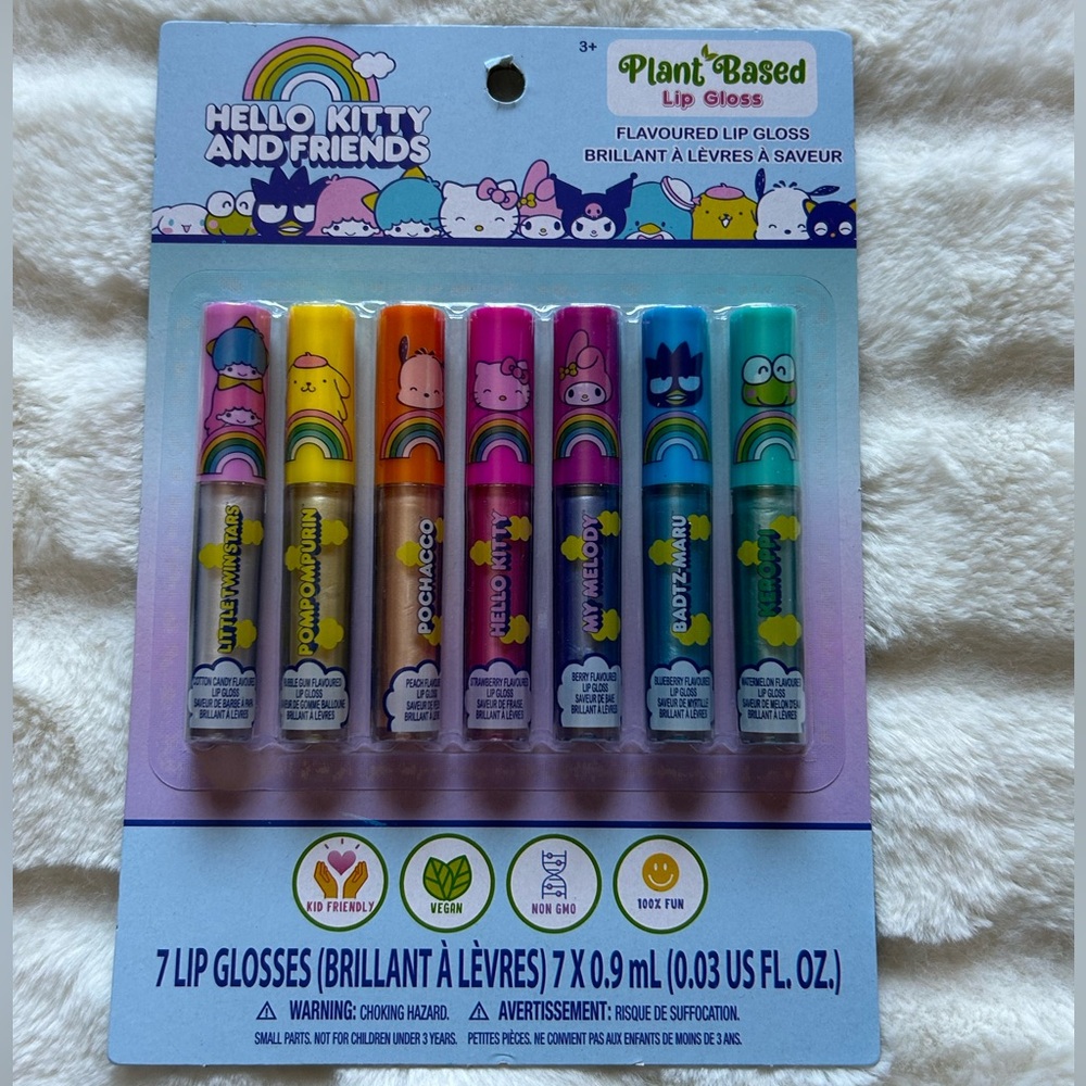 Townley Girl Sanrio Hello Kitty and Friends Plant Based Flavored Lip Gloss Set